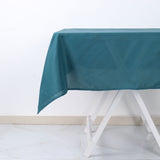 54inch Peacock Teal Polyester Square Tablecloth