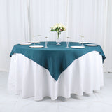 54inch Peacock Teal Polyester Square Table Overlay