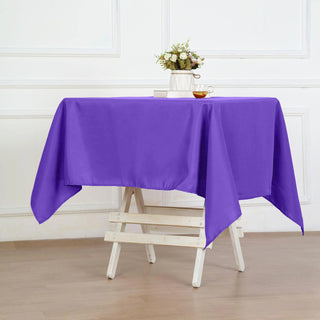 Add a Touch of Sophistication with the 54x54 Purple Square Seamless Polyester Tablecloth