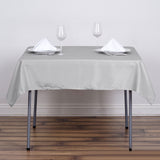 Silver Polyester Square Tablecloth, 54"x54" Table Overlay