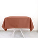 54Inch Terracotta (Rust) Square Seamless Polyester Table Overlay, Reusable Linen