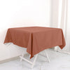 54Inch Terracotta Square Polyester Tablecloth, Reusable Linen