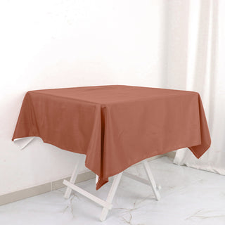 Terracotta (Rust) Square Table Overlay: The Perfect Blend of Style and Durability