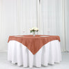 54Inch Terracotta Square Polyester Table Overlay, Reusable Linen