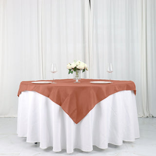Terracotta (Rust) Square Table Overlay: Add Elegance and Style to Your Events