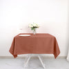 54Inch Terracotta Square Polyester Tablecloth, Reusable Linen