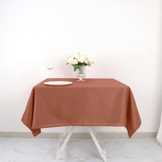 Terracotta (Rust) Square Seamless Polyester Tablecloth