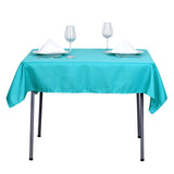 54 inch Turquoise Square Polyester Tablecloth