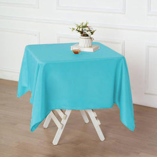 Create a Chic and Vibrant Atmosphere with a Turquoise Square Polyester Table Overlay