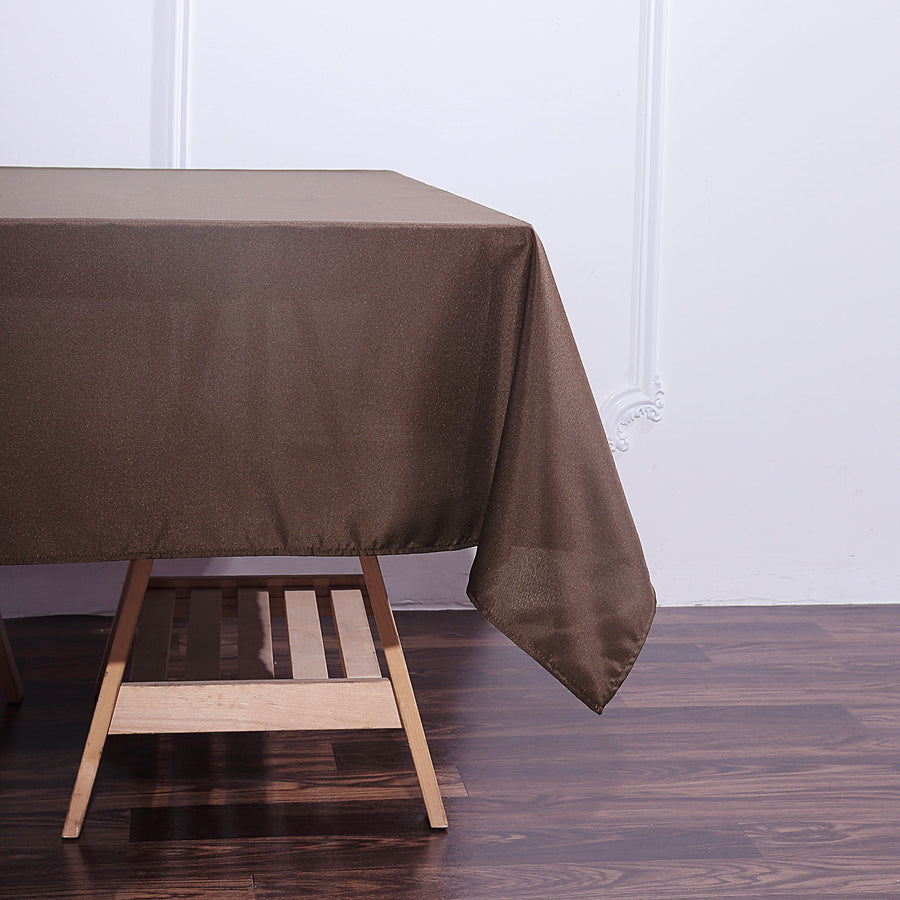 70 inch Chocolate Square Polyester Tablecloth