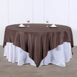 70inch Chocolate Square Polyester Table Overlay