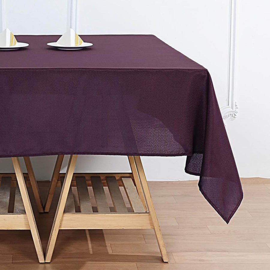 70inch Eggplant Square Polyester Table Overlay