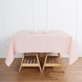 Add Elegance to Your Event with the Blush Square Seamless Polyester Table Overlay