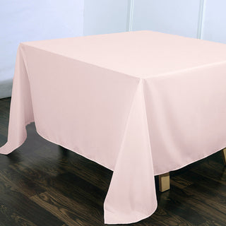 Create a Sophisticated Ambiance with the Blush Square Seamless Polyester Tablecloth