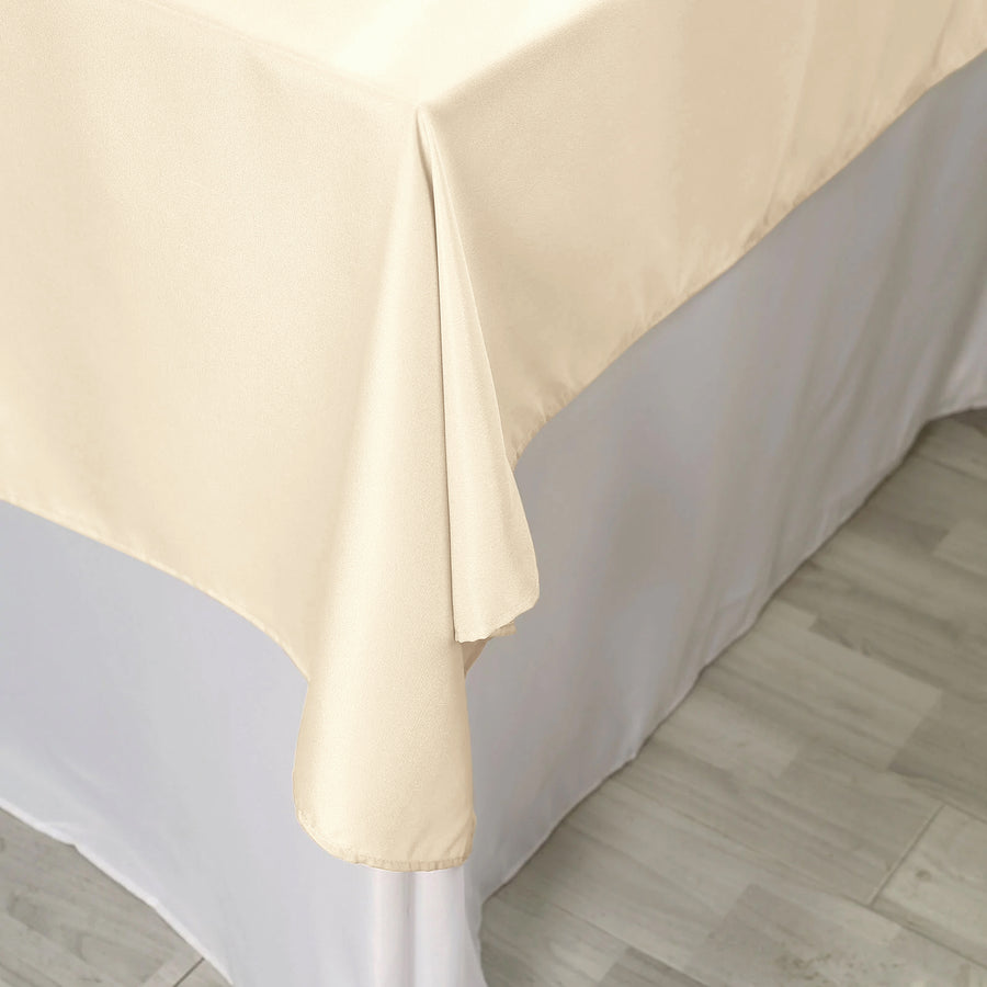 70inch Beige Square Polyester Tablecloth