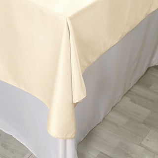 Beige Square Seamless Polyester Tablecloth: The Perfect Event Table Decor
