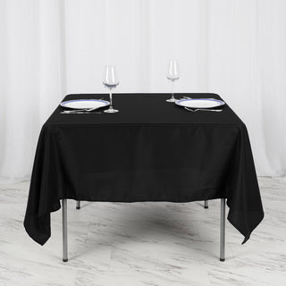 Dress Your Tables to Impress with the Black Square Seamless Polyester Table Overlay