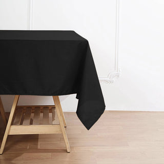Black Premium Seamless Polyester Square Table Overlay - The Perfect Addition to Your Table Decor