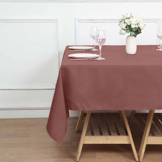 Create Unforgettable Moments with the 70"x70" Cinnamon Rose Seamless Polyester Square Tablecloth