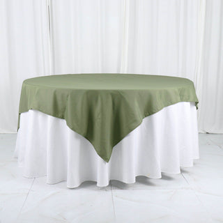 Upgrade Your Event Decor with the Dusty Sage Green Square Table Overlay