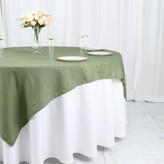 Create a Chic and Elegant Atmosphere with the Dusty Sage Green Square Table Overlay