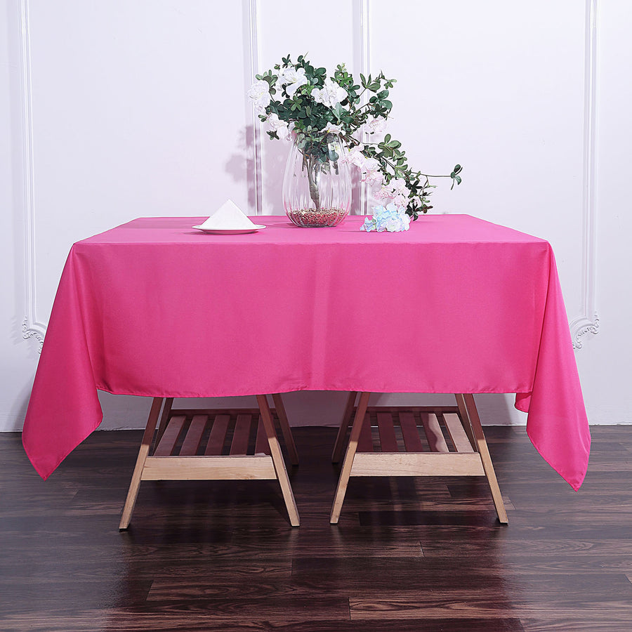 70" Fuchsia Square Polyester Tablecloth