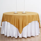 70 inches Gold Square Polyester Tablecloth