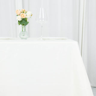 Elevate Your Table Decor with the Ivory Premium Seamless Polyester Square Table Overlay