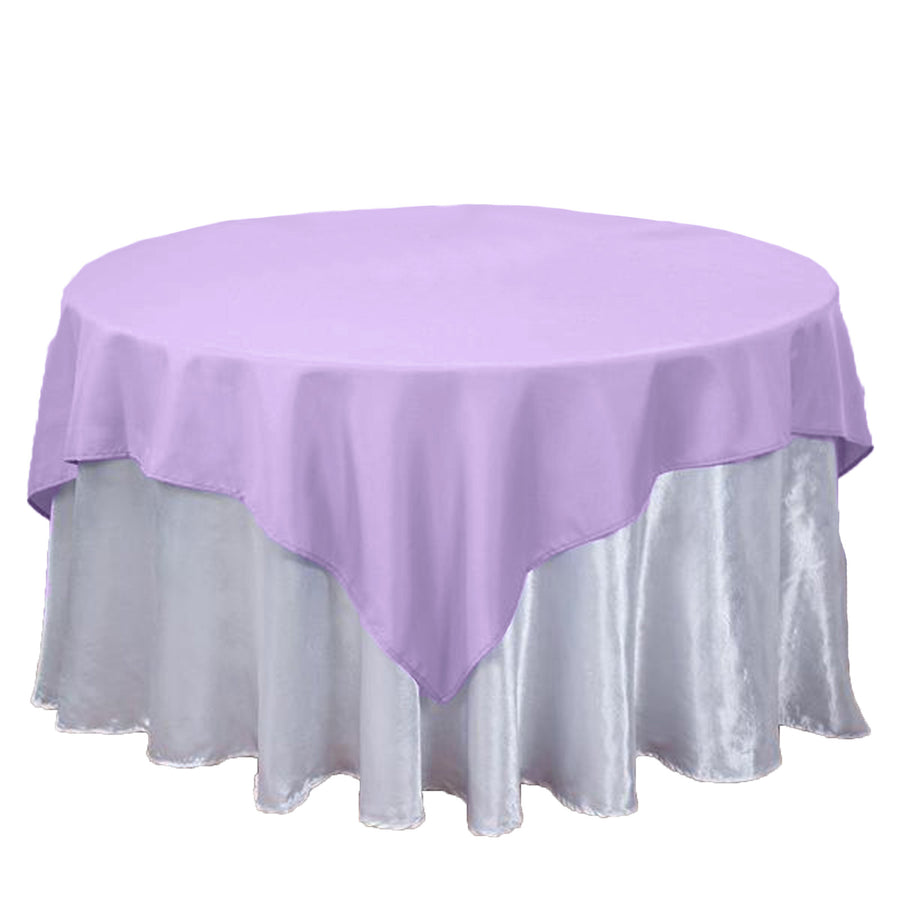 70inch Lavender Lilac Square Polyester Table Overlay