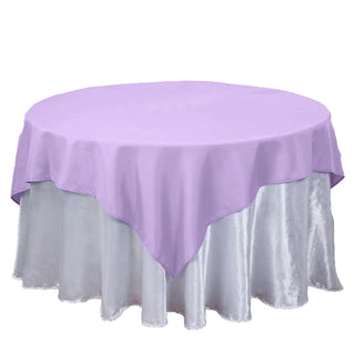 Create a Lavish Atmosphere with the Lavender Lilac Square Seamless Polyester Table Overlay