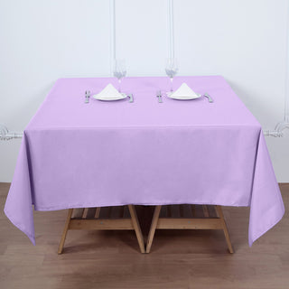 Elevate Your Event with the Lavender Lilac Square Seamless Polyester Tablecloth