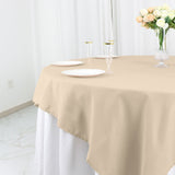 70inch Nude Polyester Square Table Overlay