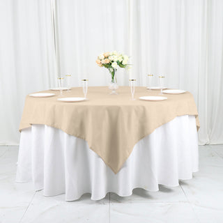 Elevate Your Event Decor with the 70"x70" Nude Seamless Polyester Square Table Overlay