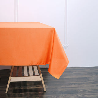 Dress Your Tables in Vibrant Orange with the 70"x70" Orange Square Seamless Polyester Table Overlay