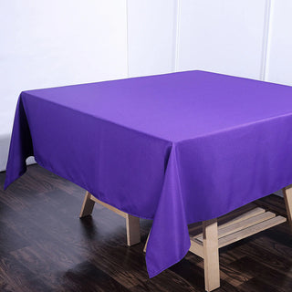 Create a Memorable Event with the 70"x70" Purple Square Seamless Polyester Tablecloth