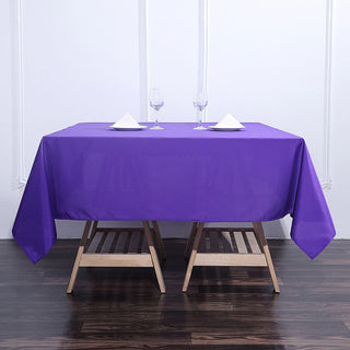 Elevate Your Event with the 70"x70" Purple Square Seamless Polyester Tablecloth