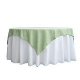 70inch Sage Green Square Polyester Table Overlay | Washable Linen Overlay