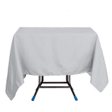 Silver Polyester Square Tablecloth 70"x70"