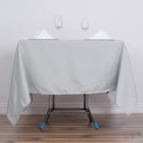 70inch Silver Square Polyester Table Overlay