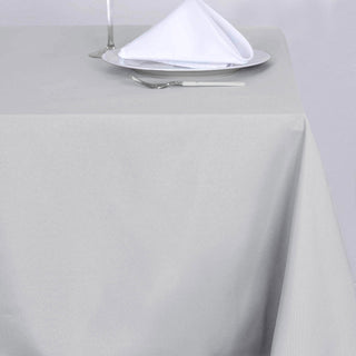 Create Unforgettable Moments with the Silver Square Seamless Polyester Tablecloth