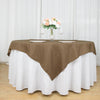 70inch Taupe Polyester Square Table Overlay