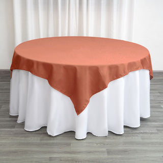Terracotta (Rust) Square Seamless Polyester Table Overlay