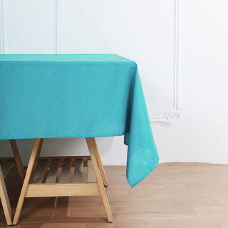 Turquoise Square Seamless Polyester Table Overlay for Every Occasion
