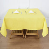70 inch Yellow Square Polyester Table Overlay