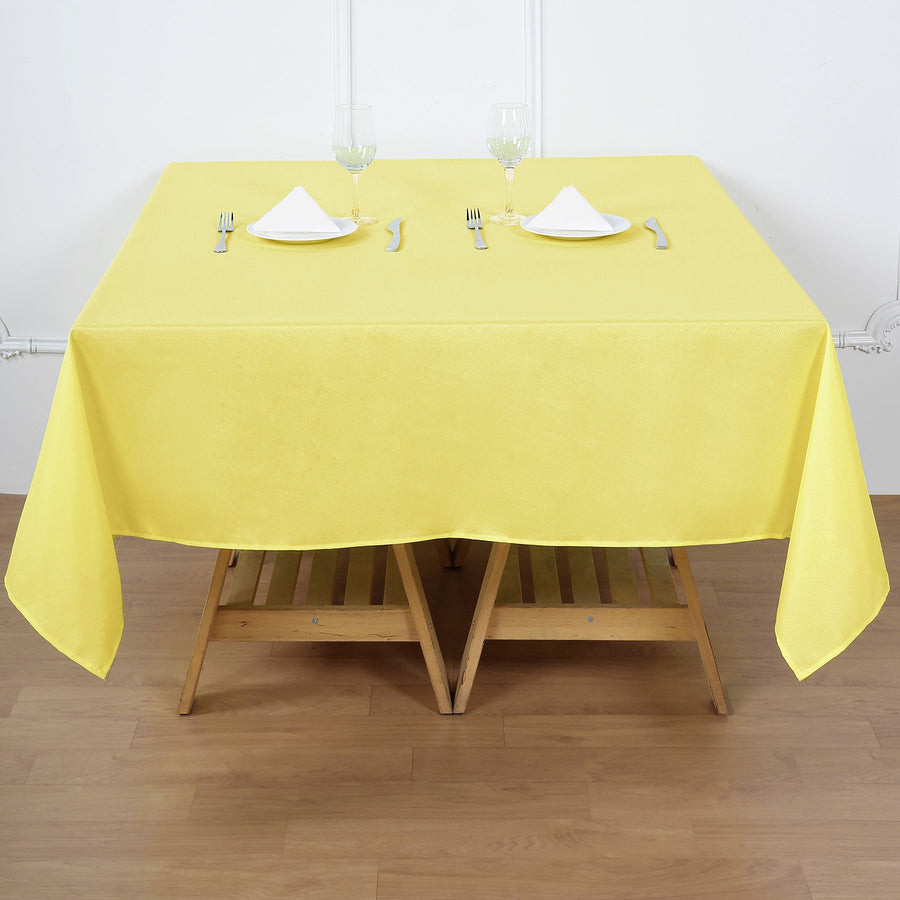 70 Inch | Yellow Square Polyester Tablecloth