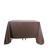 Chocolate Polyester Square Tablecloth 90x90 Inch