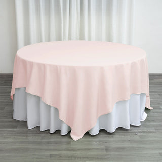 Add Elegance to Your Event with the Blush 90"x90" Seamless Square Polyester Table Overlay