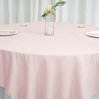 Create a Stunning Table Setting with the Blush 90"x90" Seamless Square Polyester Table Overlay