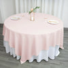 90 Inch Seamless Square Polyester Table Overlay - Rose Gold | Blush