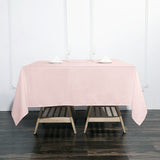 90 Inch Square Polyester Tablecloth - Rose Gold | Blush
